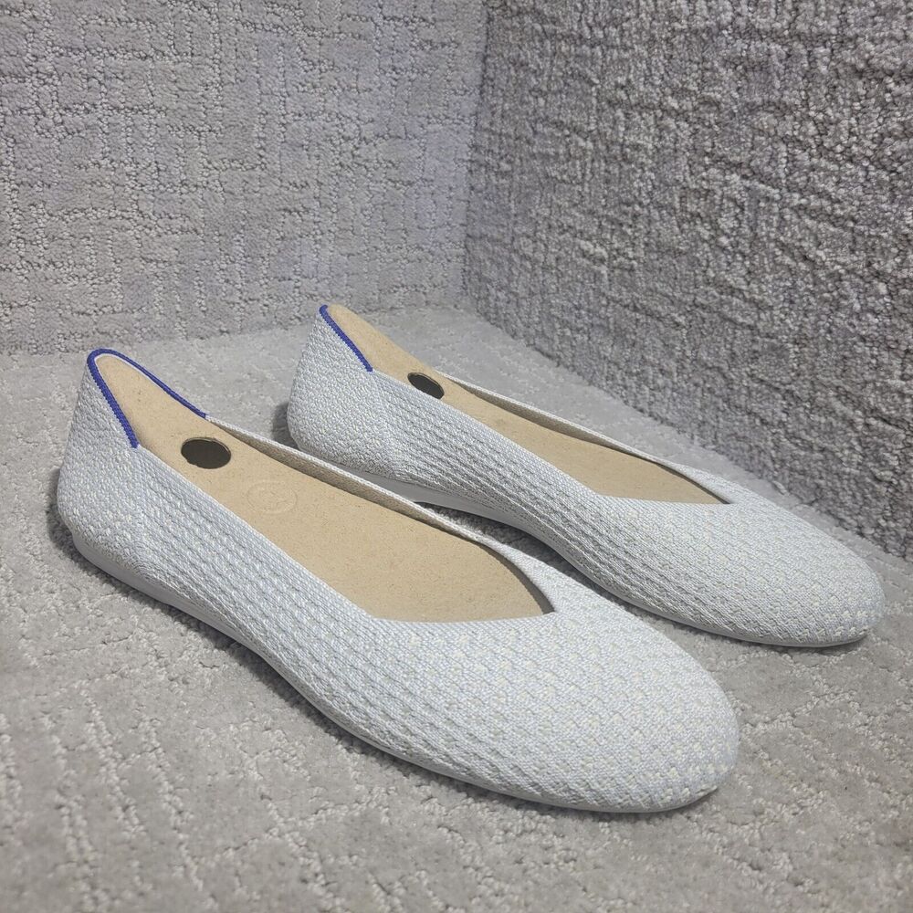Rothy's The Flat Women's Size 9.5 US Salt Honeycomb Round Toe Slip On Shoes - Picture 6 of 13